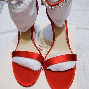 Red open toe sandals